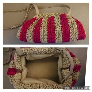 Price ✂️ Straw shoulder handbag that can be converted to a clutch.